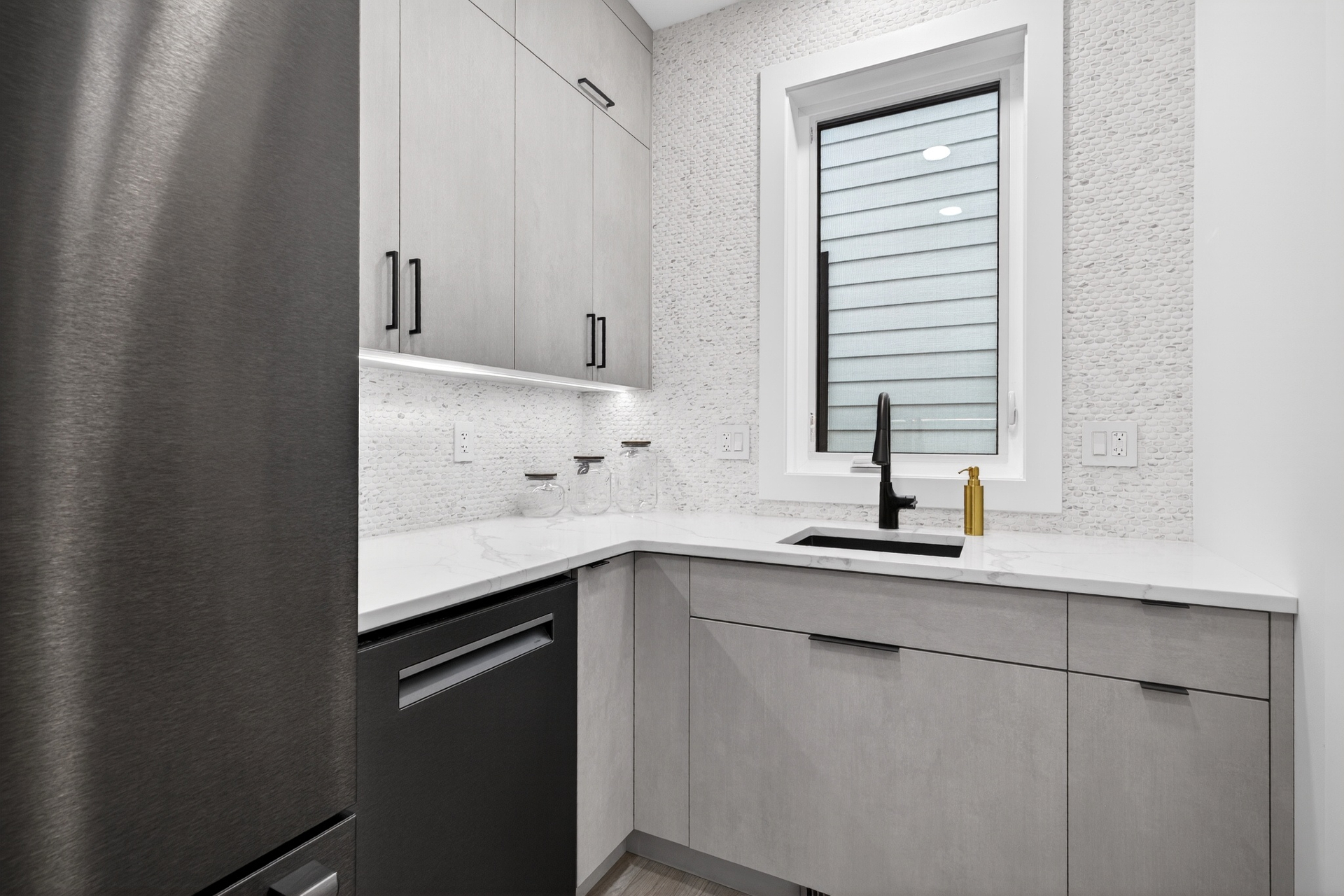 Butler's pantry detail 3 — integrated appliances and custom cabinetry